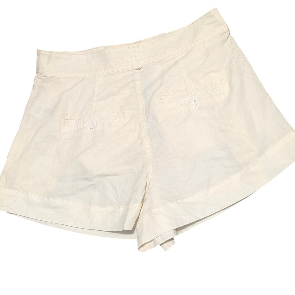 Free People Cream Pleated High Rise Lyocell Blend Shorts Womens Off White Casual